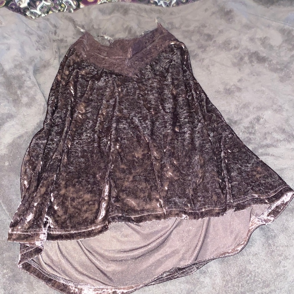 EASEL Cute purple velvet lace racer back top